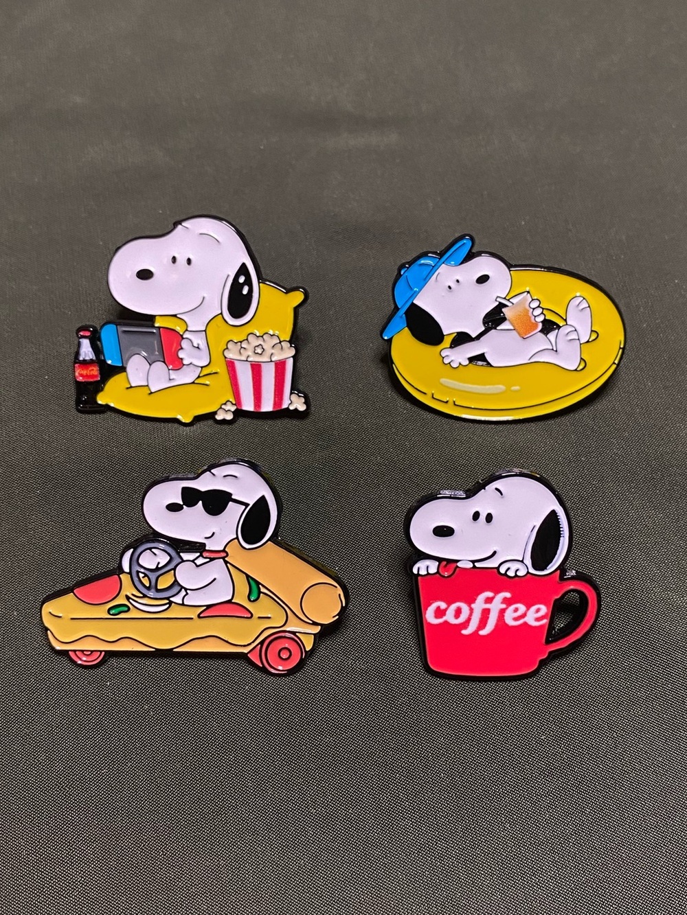 Snoopy Enamel Brooch Set - Multicolor Cartoon Pins